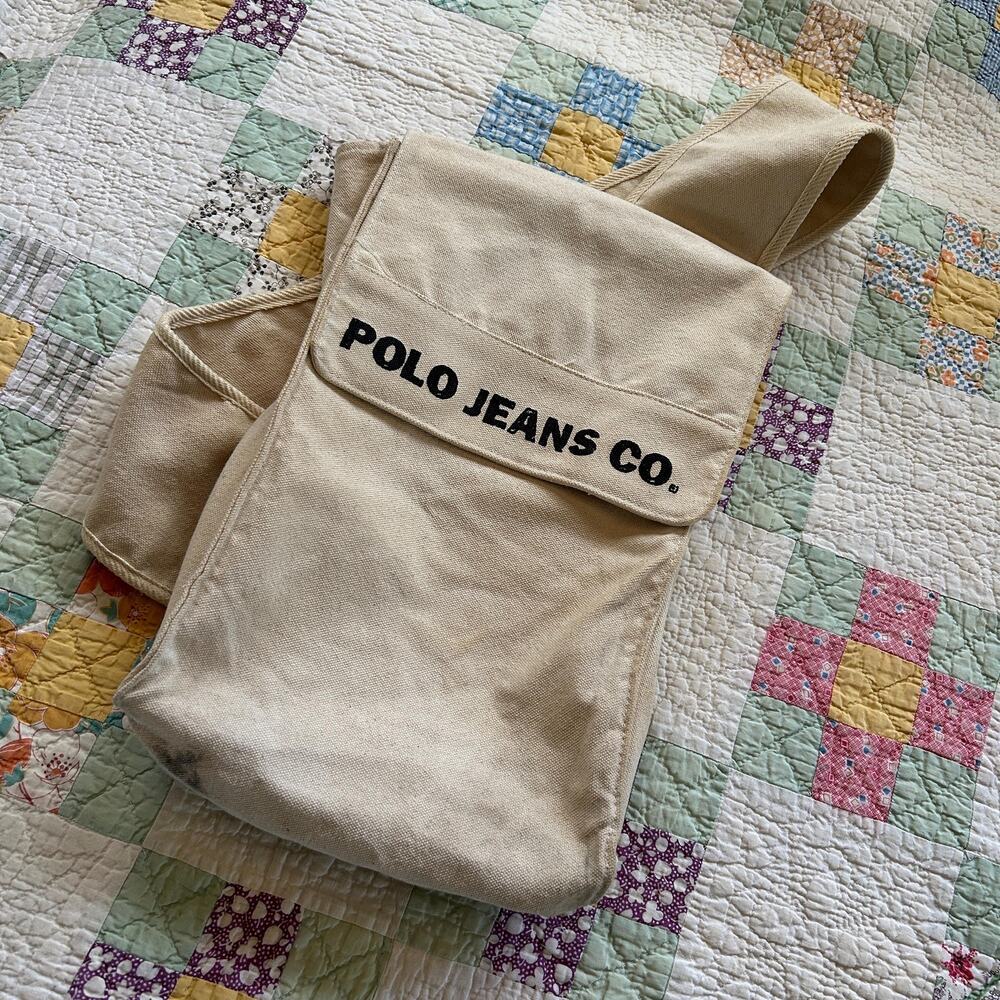 Vintage 90s Polo Sling Back Crossbody Messenger Bag Backpack